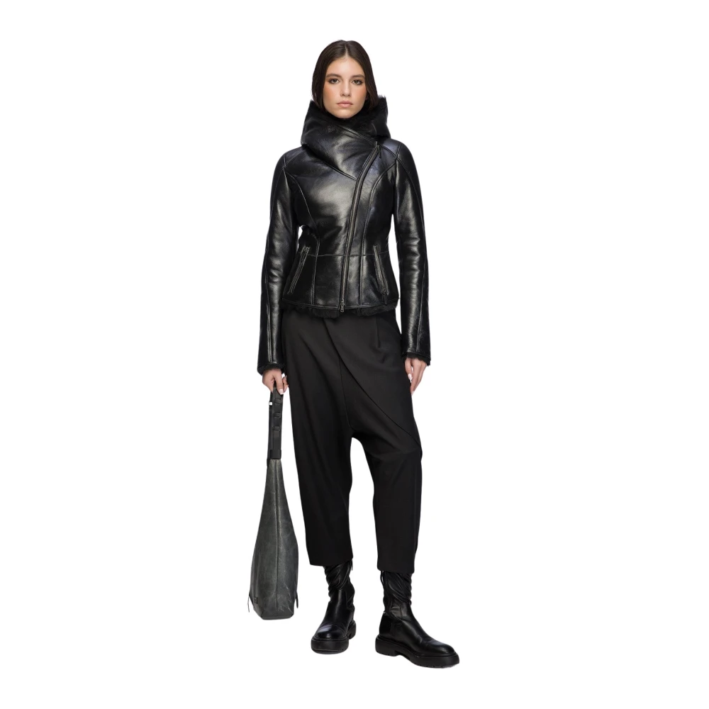 Vespucci by VSP Estrella Zwarte Shearling Jas Black Dames