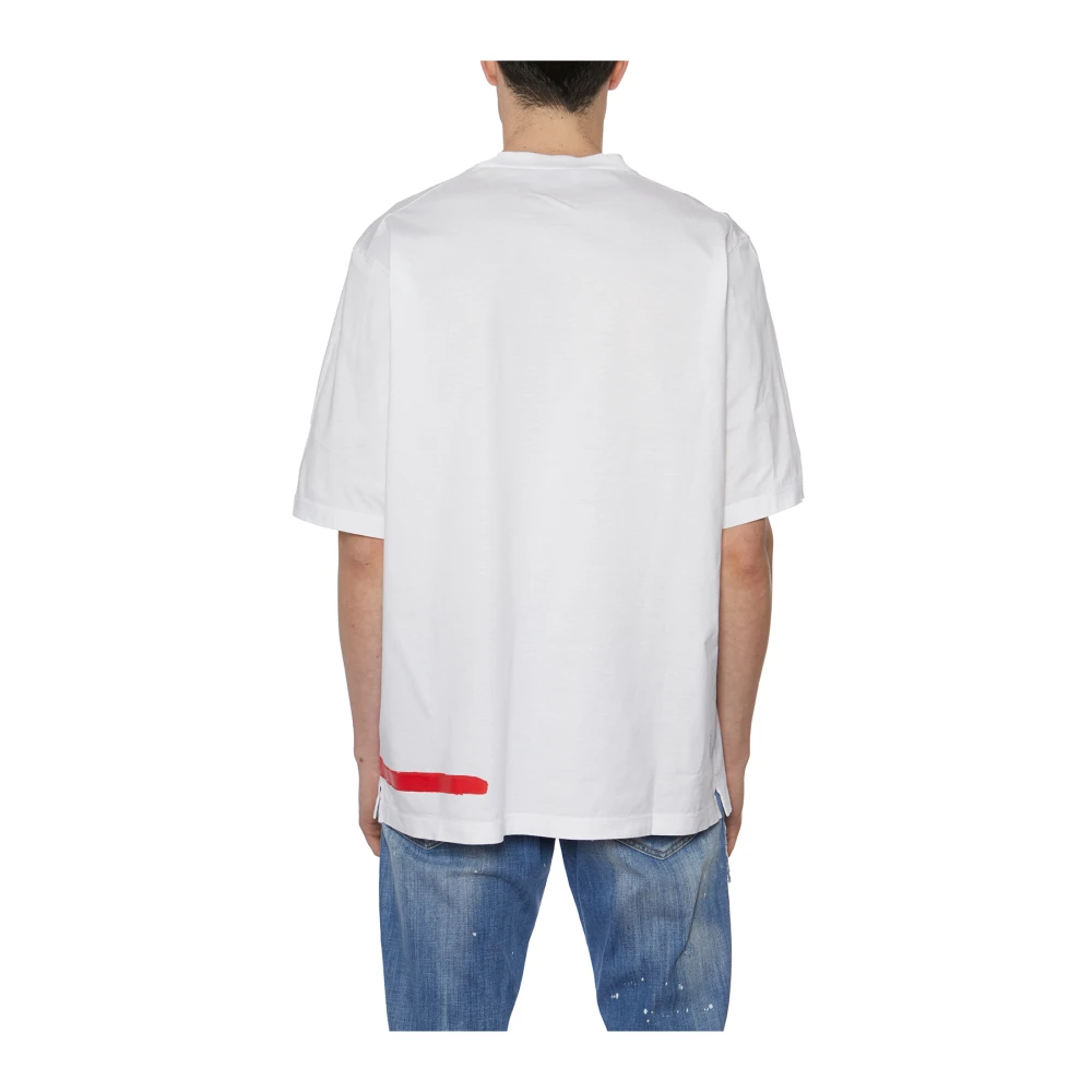 Dsquared2 Katoenen Print T-Shirt White Heren