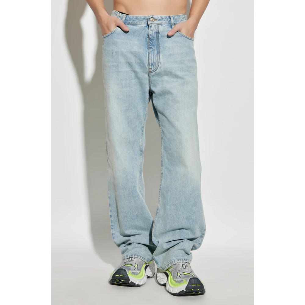 Balenciaga Jeans met Vintage Effect Blue Heren