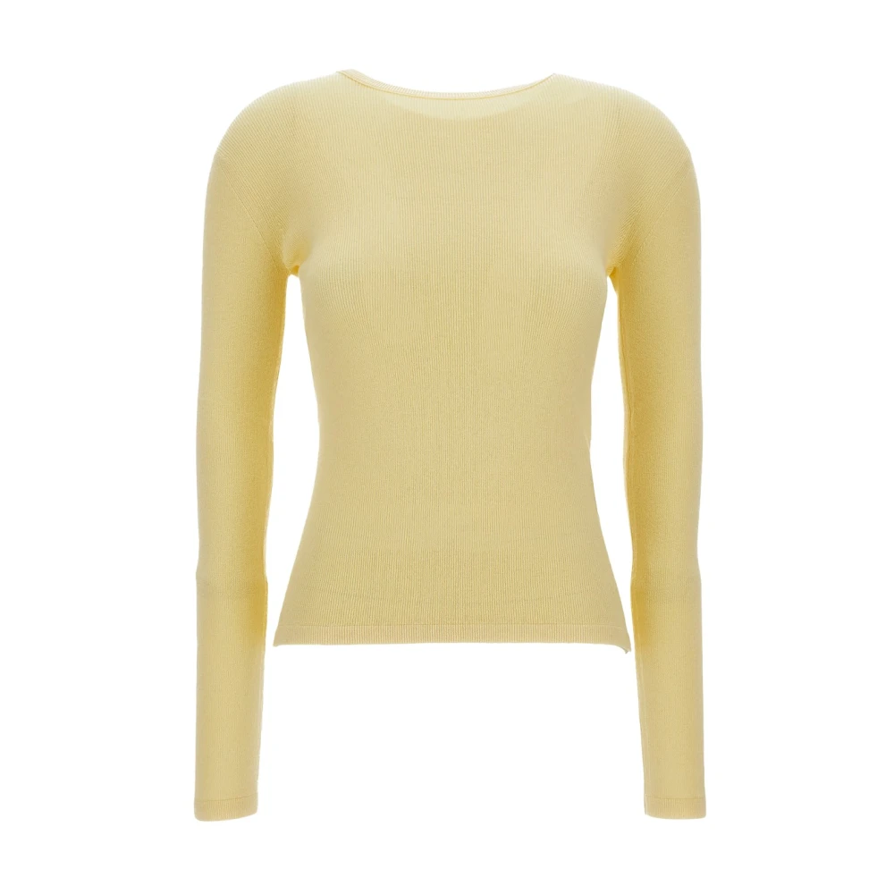 Lisa Yang Women's Yellow Round-Neck Knitwear