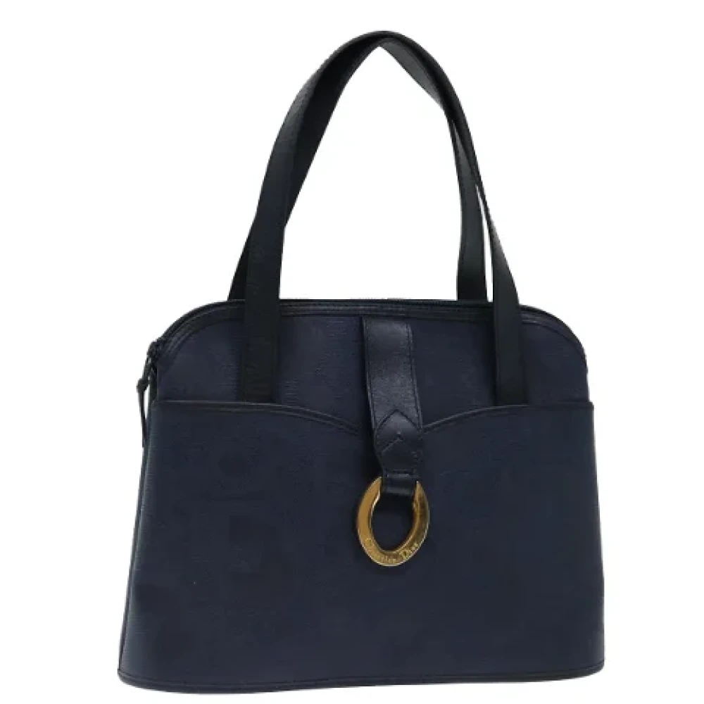 Dior Vintage Pre-owned Canvas handbags Blue Dames