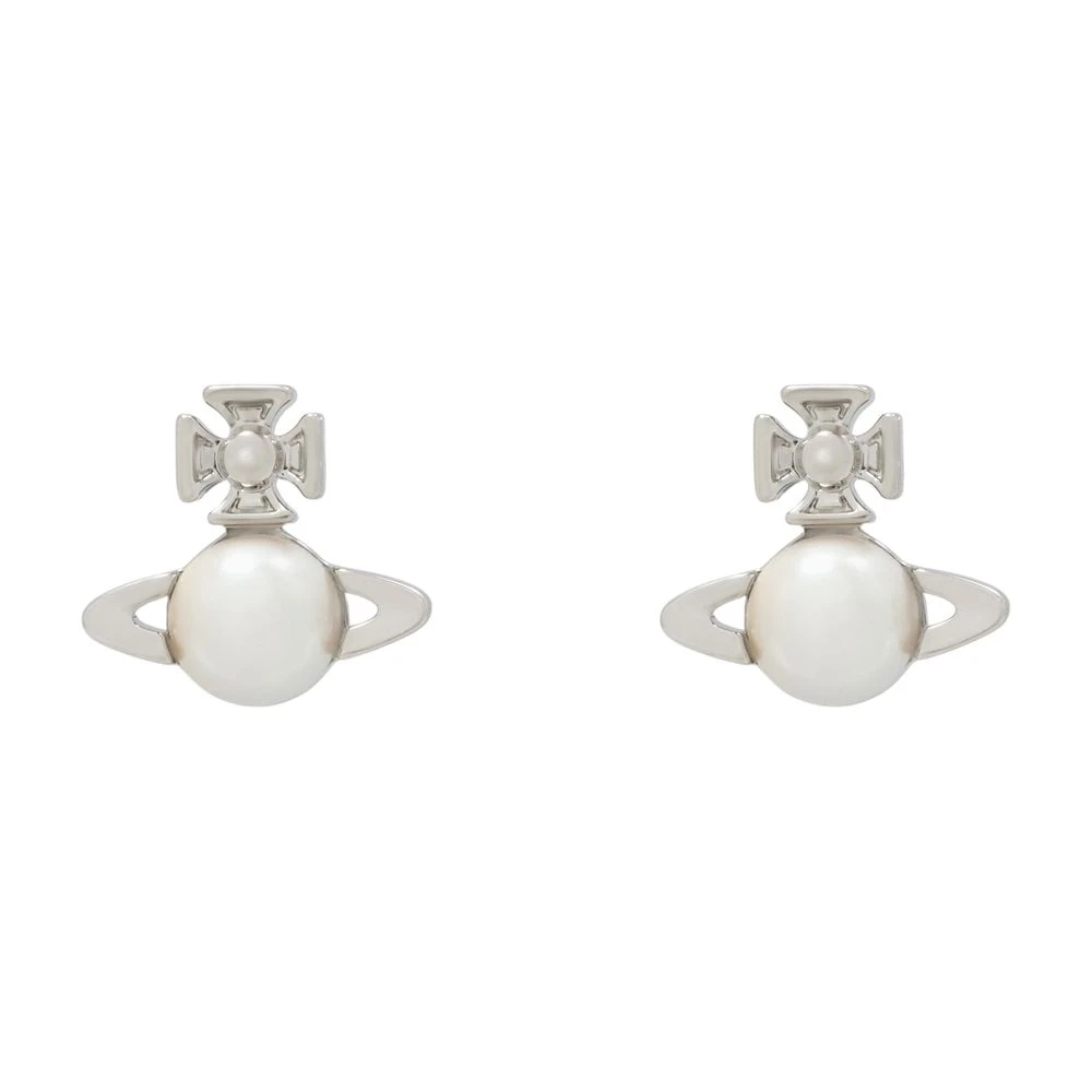 Vivienne Westwood Donna Platinum / Cream Pearl Orecchini Balbina - Immagine 4