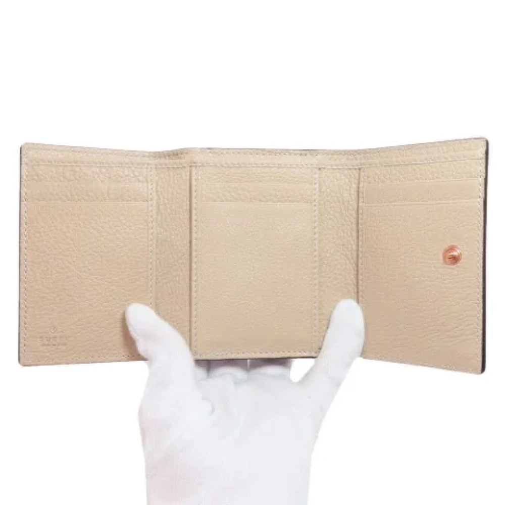 Gucci Vintage Pre-owned Leather wallets Beige Dames