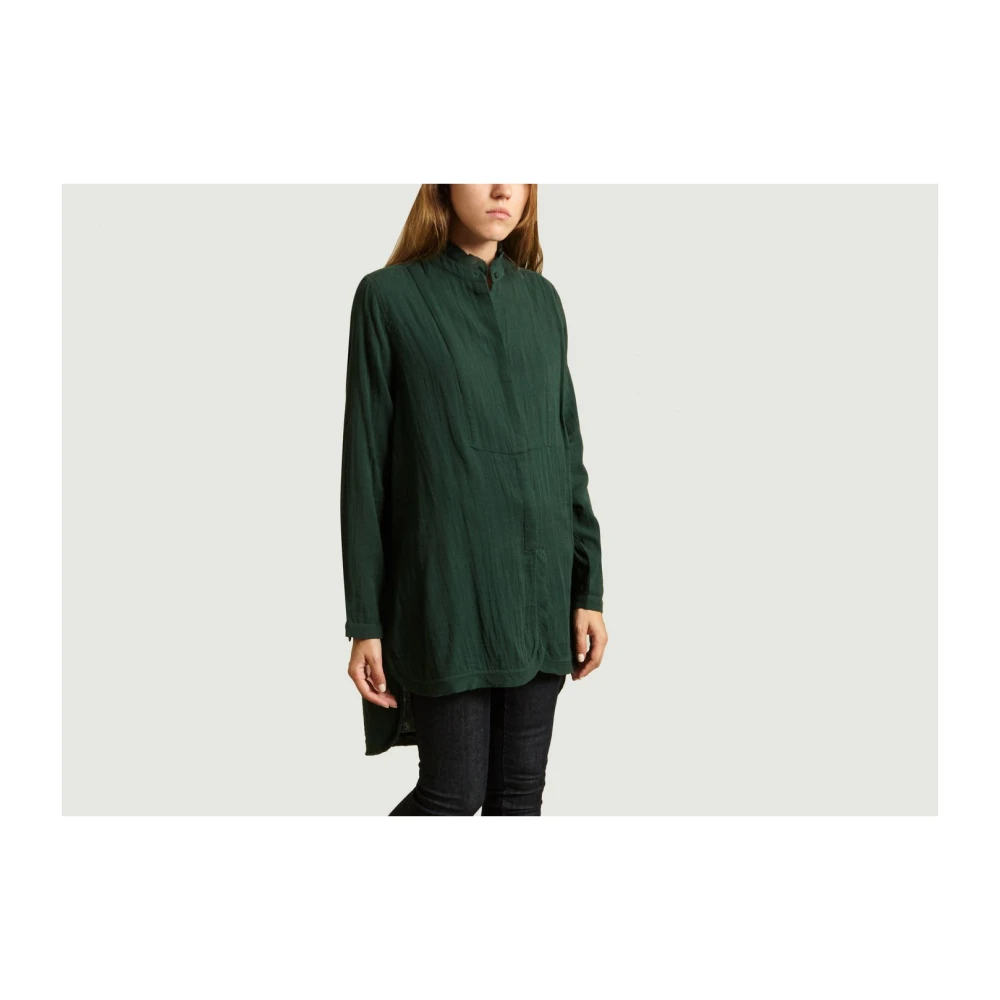 Mes Demoiselles Groene Katoenen Hi-Low Blouse Green Dames