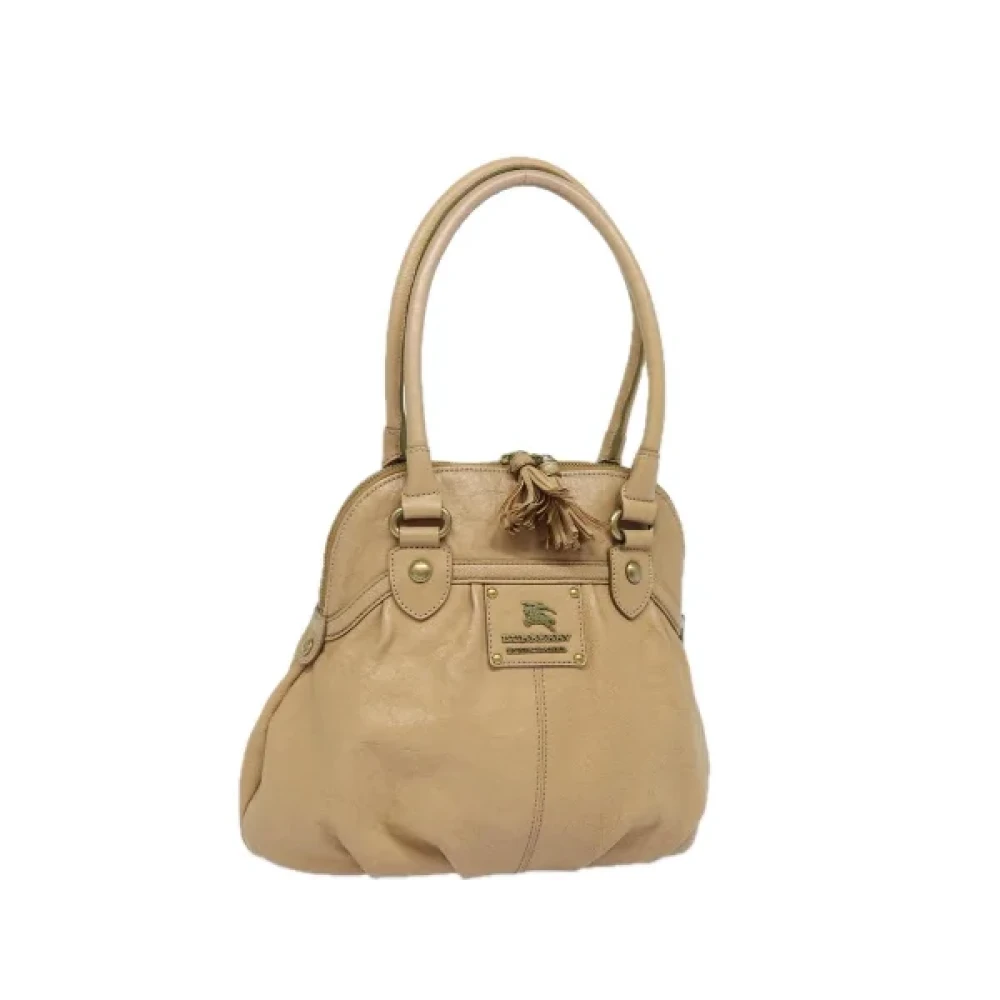 Burberry Vintage Pre-owned Leather shoulder-bags Beige Dames