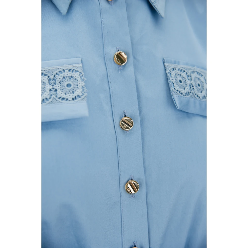 Elisabetta Franchi Korte mouwen knoopshirt Blue Dames