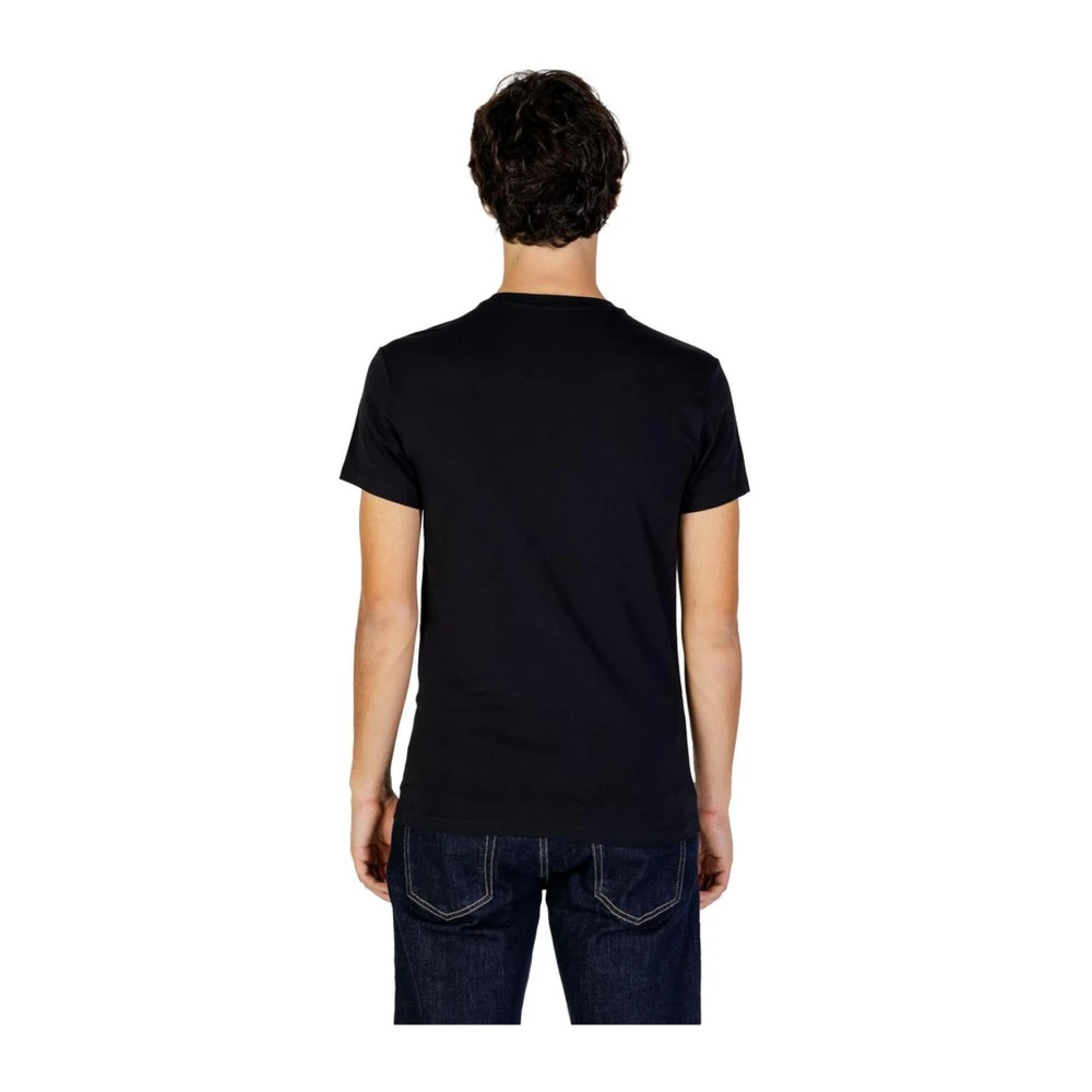 Emporio Armani Zwarte Katoenen T-shirt met Elastaan Black Heren