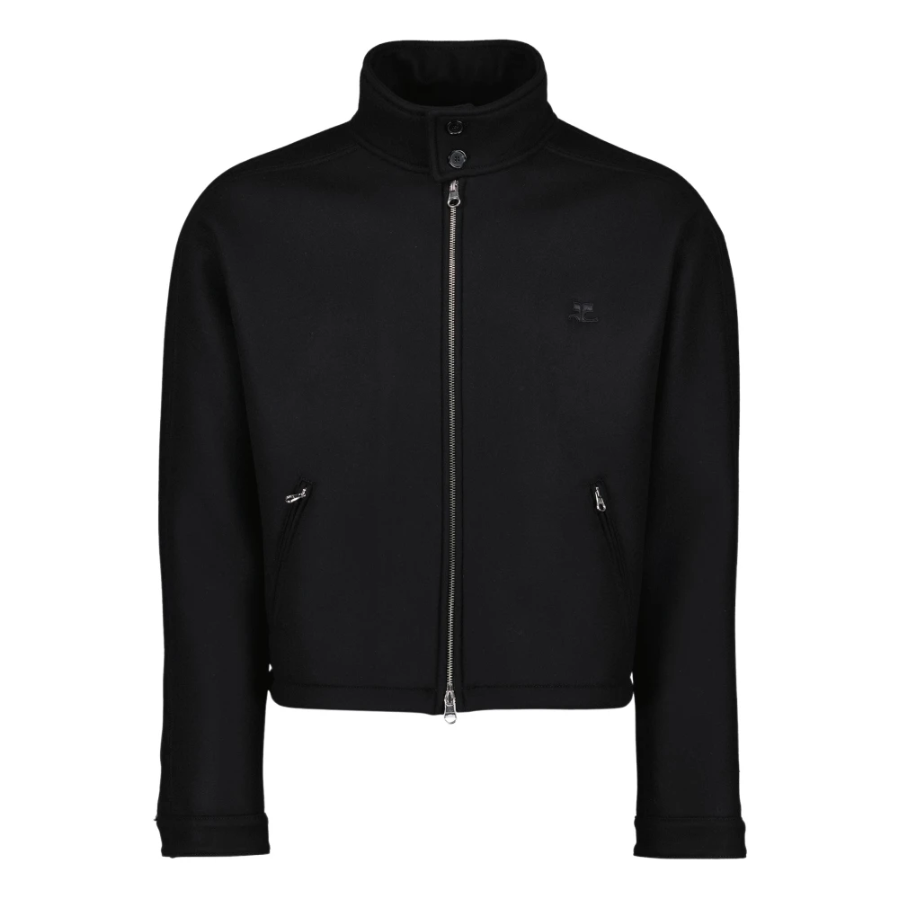 Courrèges Men's Black Wool Bomber Jacket