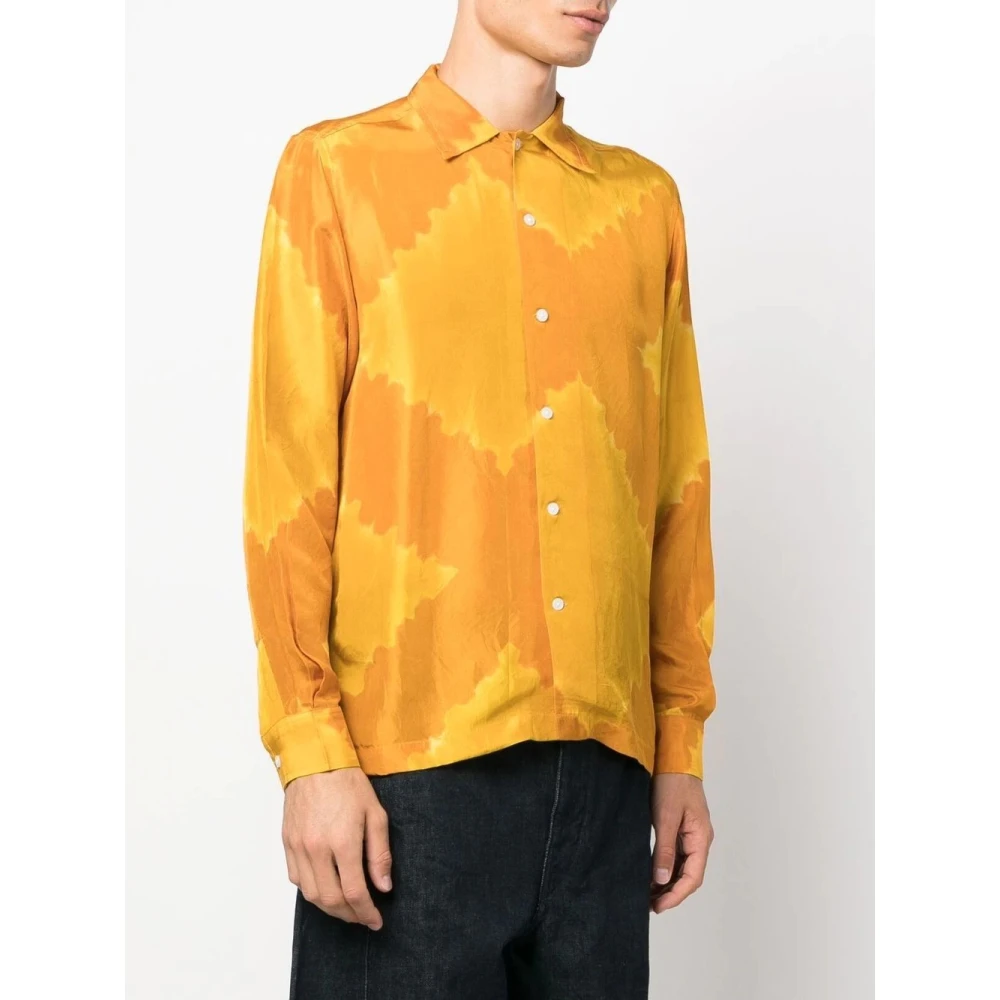 Bode Oranje Lehariya Dye Lange Mouw Shirt Orange Heren
