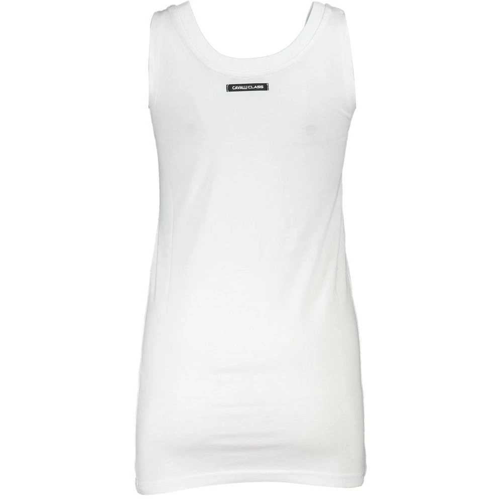 Cavalli Class White Cotton Women Top With Bold Print - Female - Sleeveless Tops - White - S - Tops - Image 2