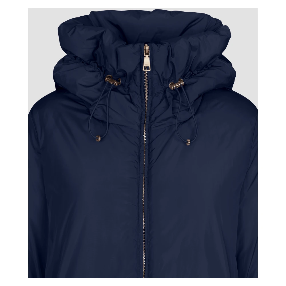 add A-Lijn IN Glanzend Nylon MET Capuchon Blue Dames