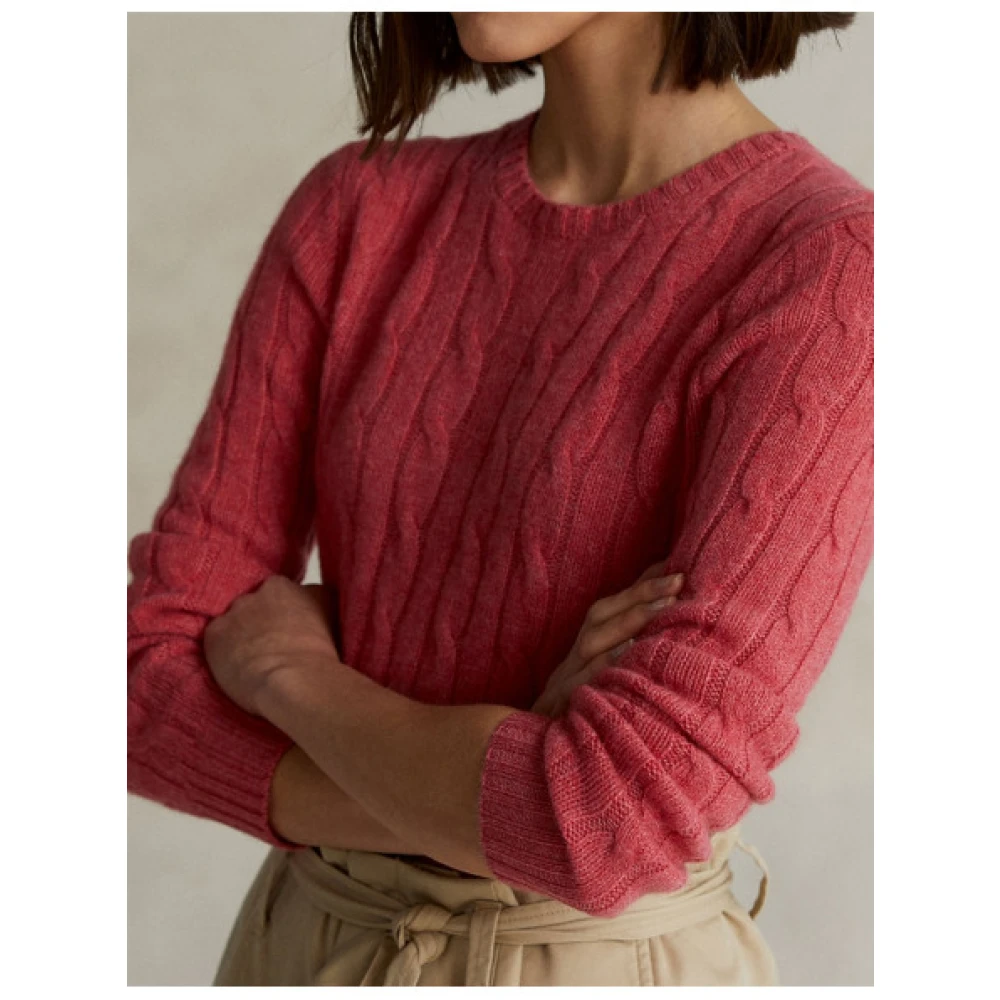 Polo Ralph Lauren Julianna Cashmere Twist Trui Red Dames