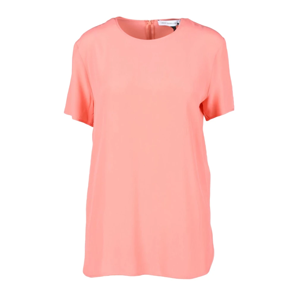 Simona Corsellini Zijden Blend T-shirt Pink Dames