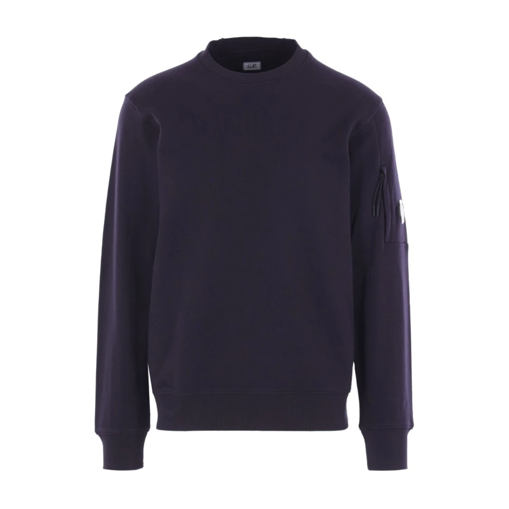 C.p. Company Men's Blue Round-Neck Knitwear, L, Crew Neck Jumper With Pocket