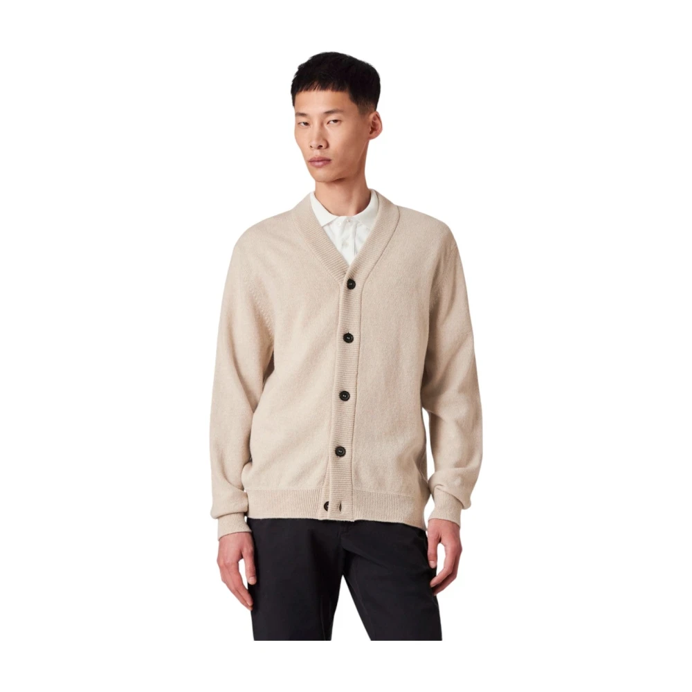 Paul Smith Ecru Merino Wol Vest met Sports Stripe Beige Heren