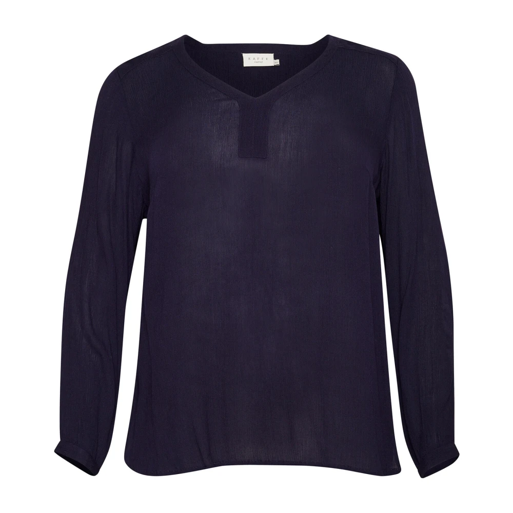 Kaffe Curve Paarse V-hals Lange Mouw Blouse Purple Dames