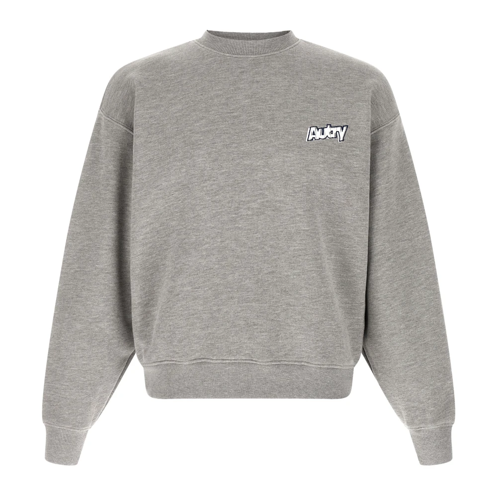 Autry Mannelijk Grijs Geborduurde Logo Crewneck Sweatshirt