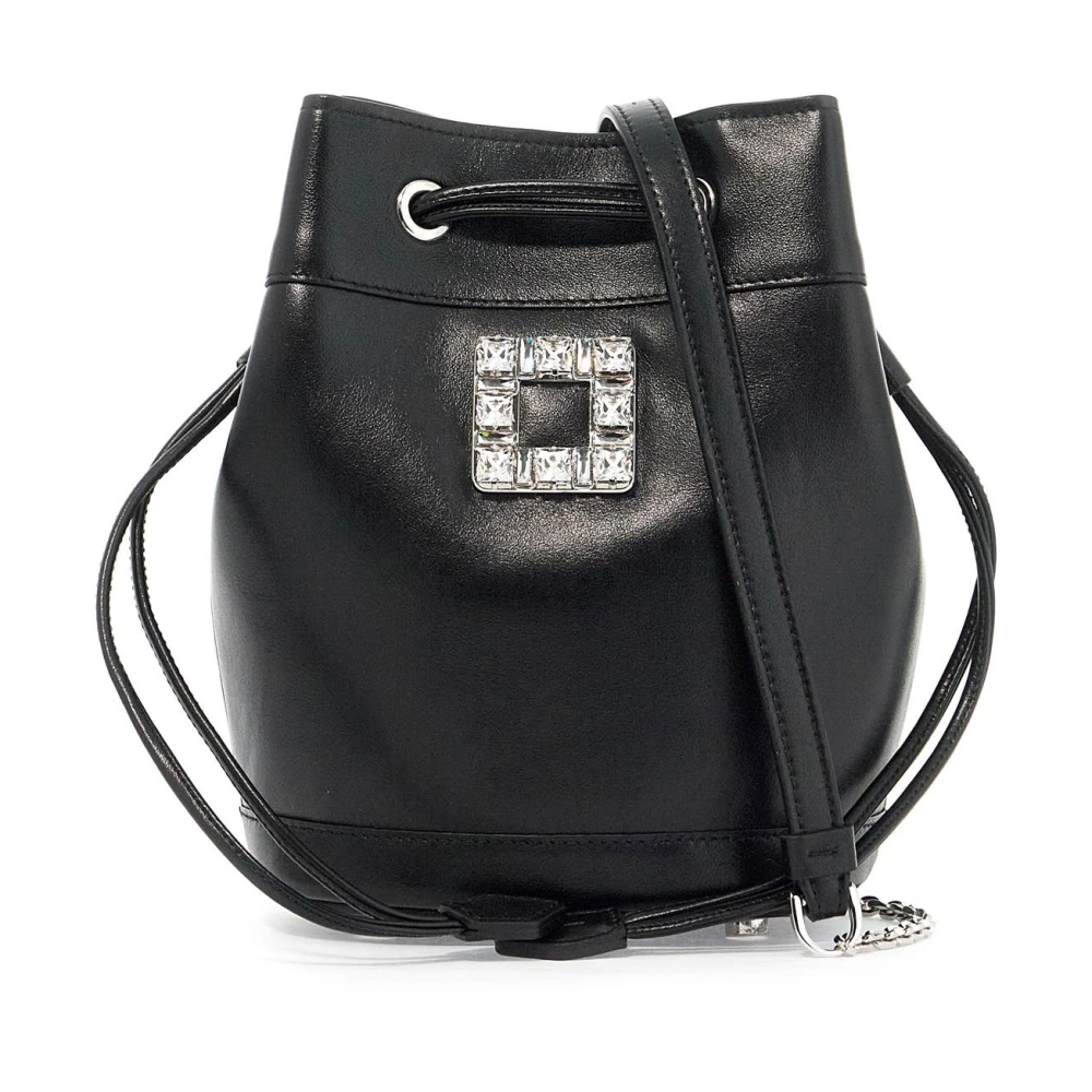 Roger Vivier Kristallen gesp Mini Bucket Bag Black Dames