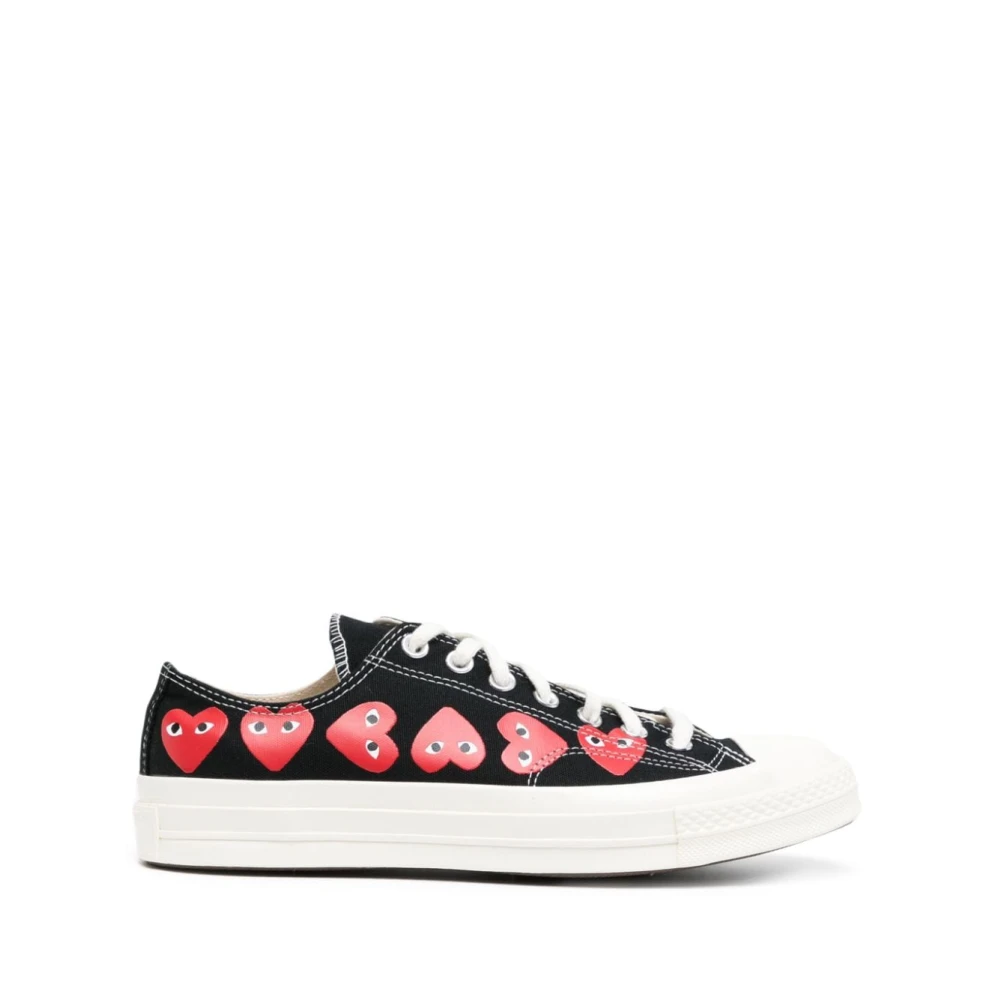 Comme des Garçons Play Hjärtmönster Converse Sneakers Svart Black, Herr