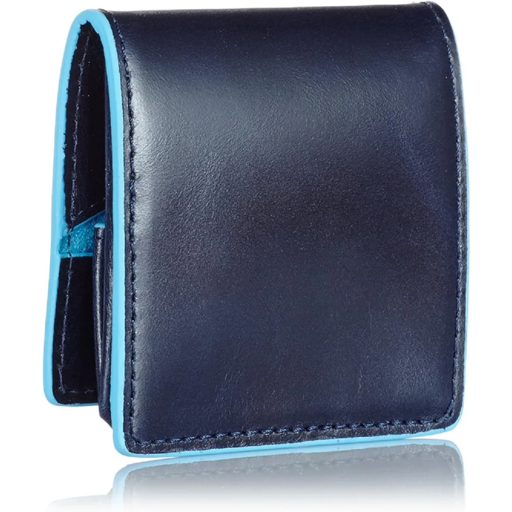 Piquadro Blauwe Vierkante Portemonnee met Knoopsluiting Blue Heren