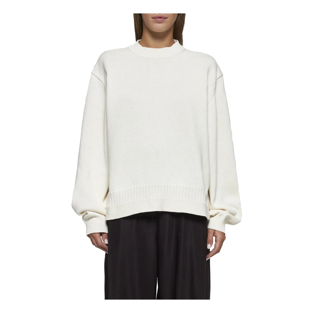 Studio Nicholson Rib Crew Neck Sweaters White Dames
