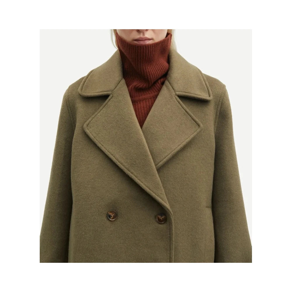 Samsøe Klassieke Dubbel-Breasted Wollen Vest Brown Dames