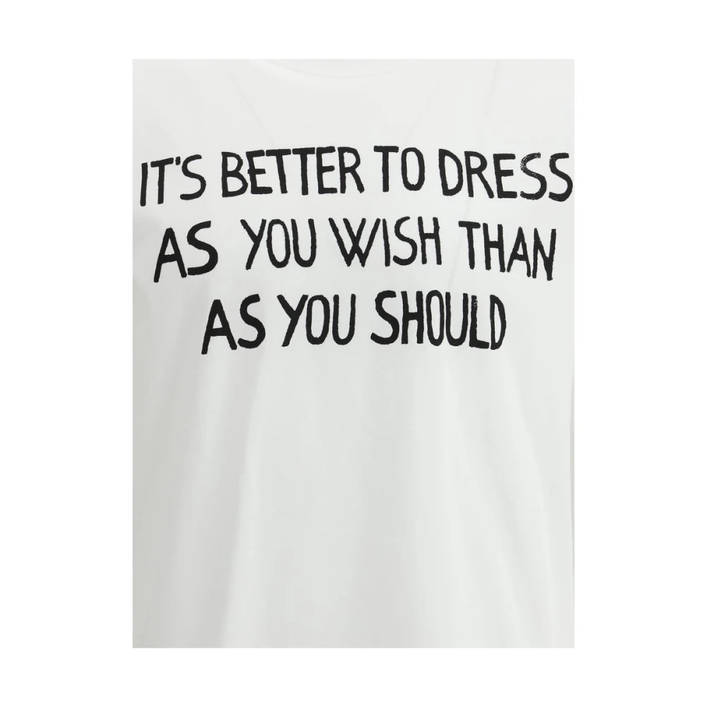 Moschino Gedrukte Tekst Katoenen T-Shirt White Heren