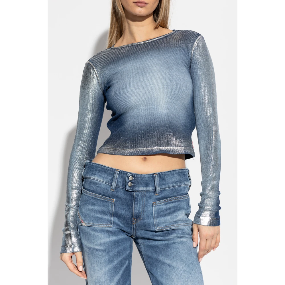 Diesel Top T-Banes-Nc-Q1 Blue Dames