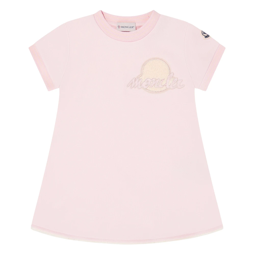 Moncler Girls Pink Fit And Flare Logo Dress - Dresses - 12 Y - Kids