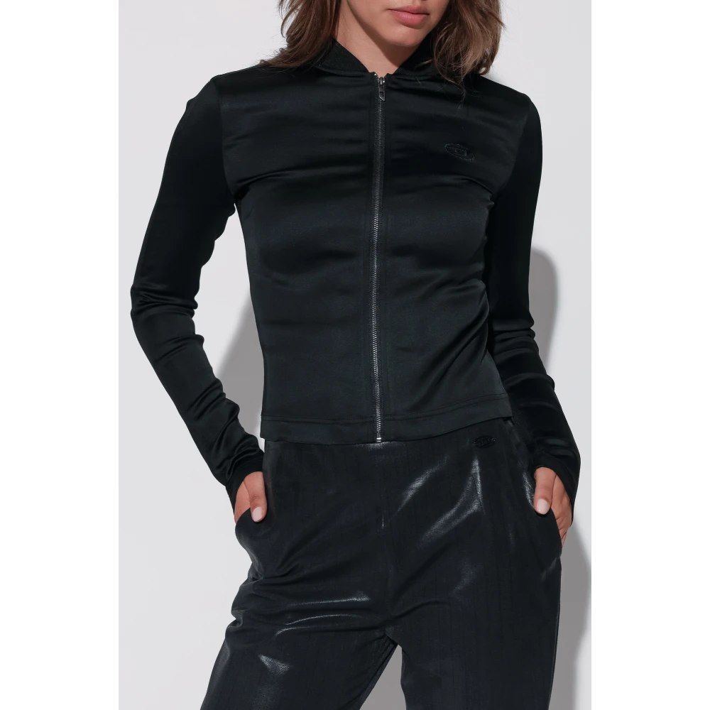 Diesel Sweatshirt met G-Oper logo Black Dames