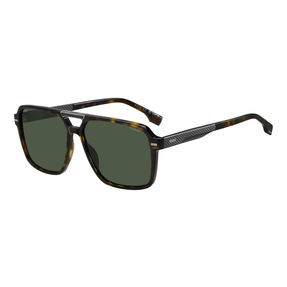 Hugo Boss Stiliga solglasögon i Dark Havana/Green Brown, Herr