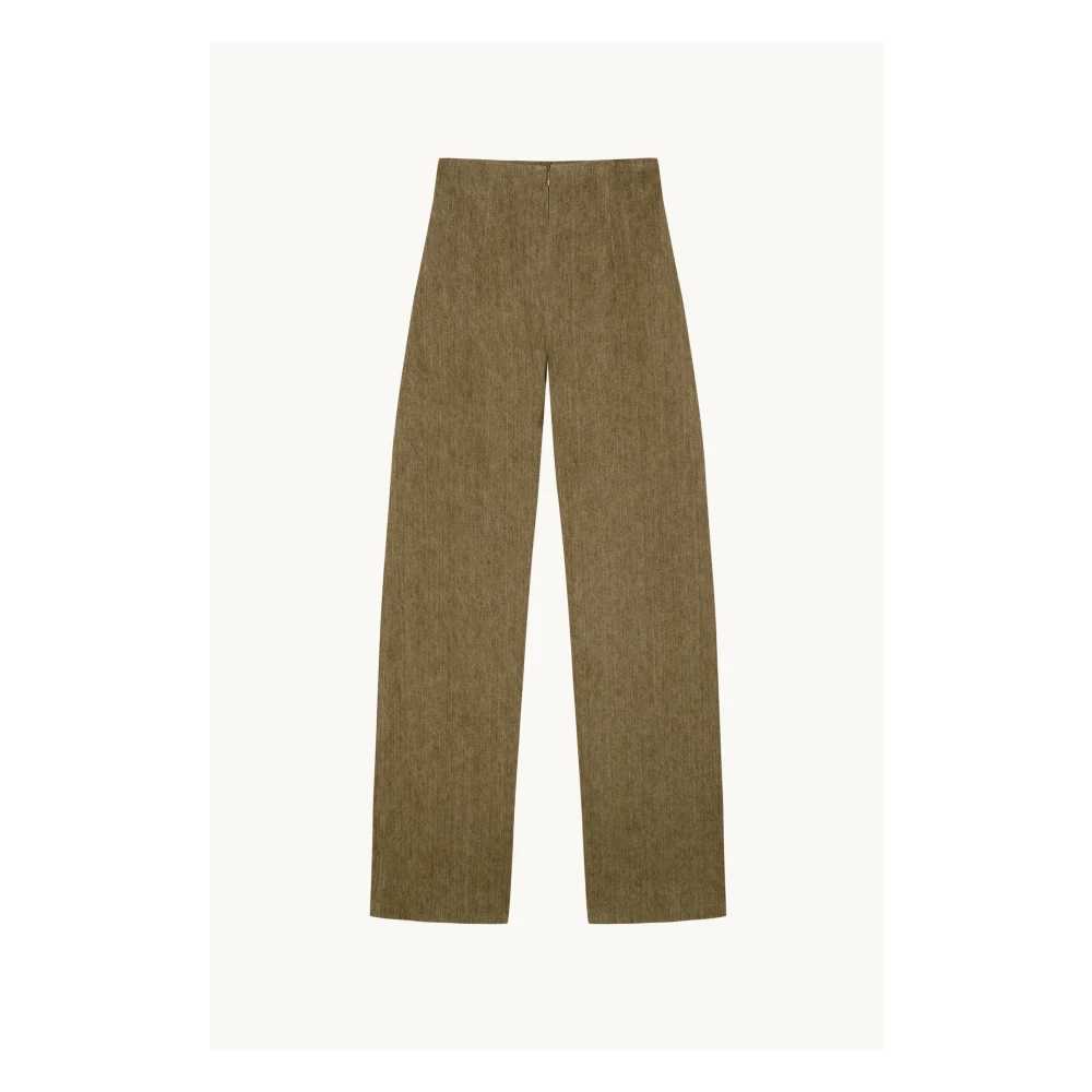 Cortana Women's Green Straight Trousers, Xs, Trapani High-Waist Wide Trousers