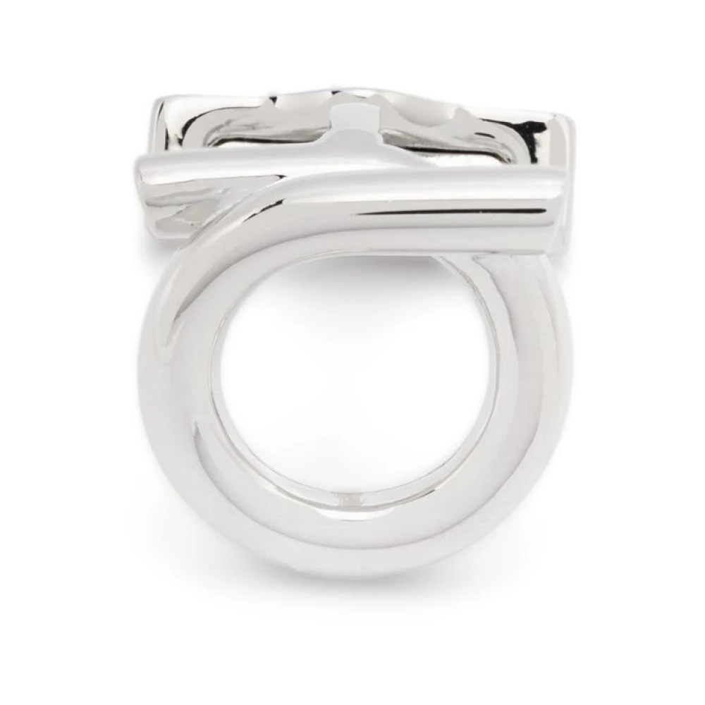 Salvatore Ferragamo Stijlvolle Gancini Zilverkleurige Sieraden Gray Heren