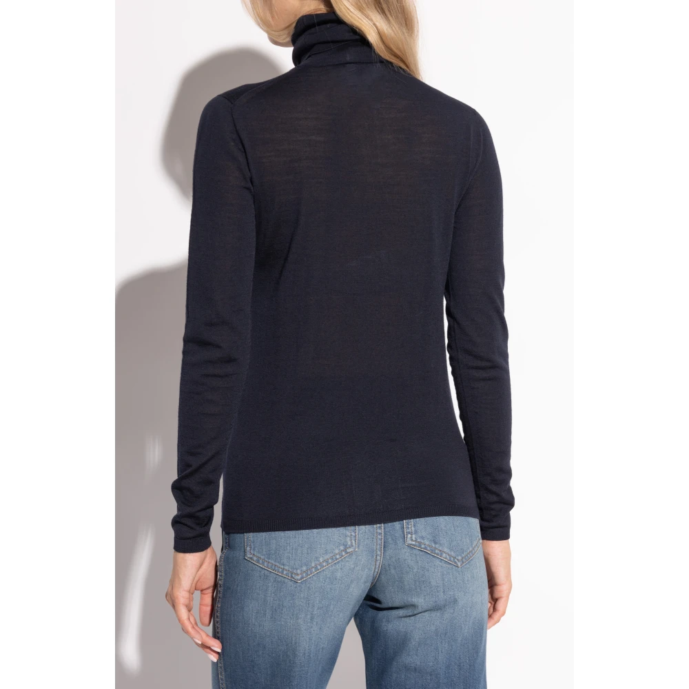 Max Mara Wollen Turtleneck Saluto Blue Dames