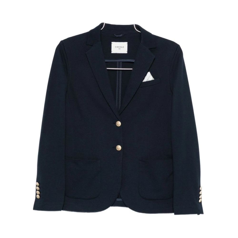 Circolo 1901 Women's Blue Notched Lapel Blazer