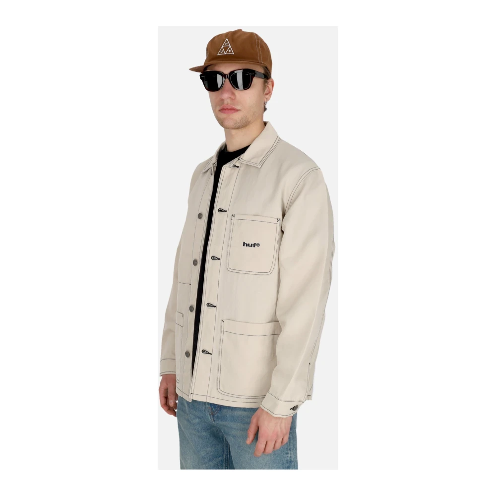HUF Vintage Stitching Nylon Werkjas Beige Heren