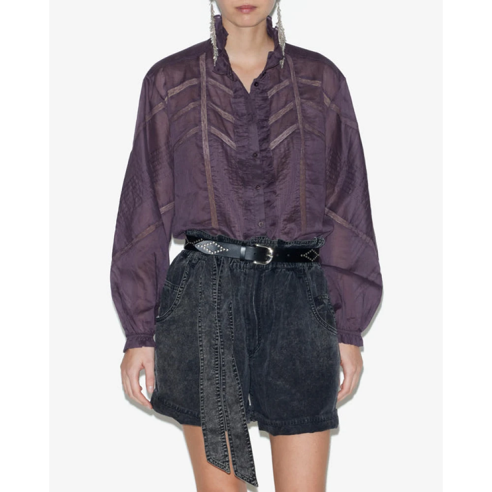 Isabel Marant Étoile Ruche Katoenen Blouse Purple Dames