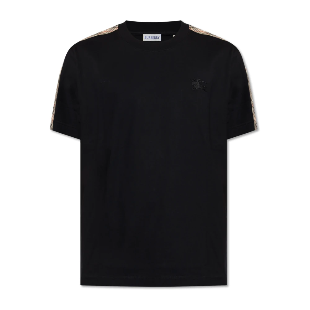 Burberry Black T-Shirts, Male, 2XL, T-Shirt With Embroidered Logo