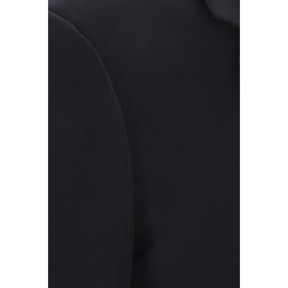 Gucci Blauwe Wol Gabardine Single-Breasted Jas Black Heren