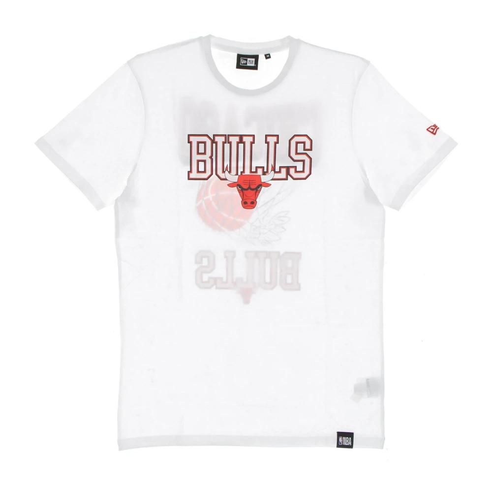 New era Chicago Bulls Basketbal Hoop Grafisch T-shirt White Heren