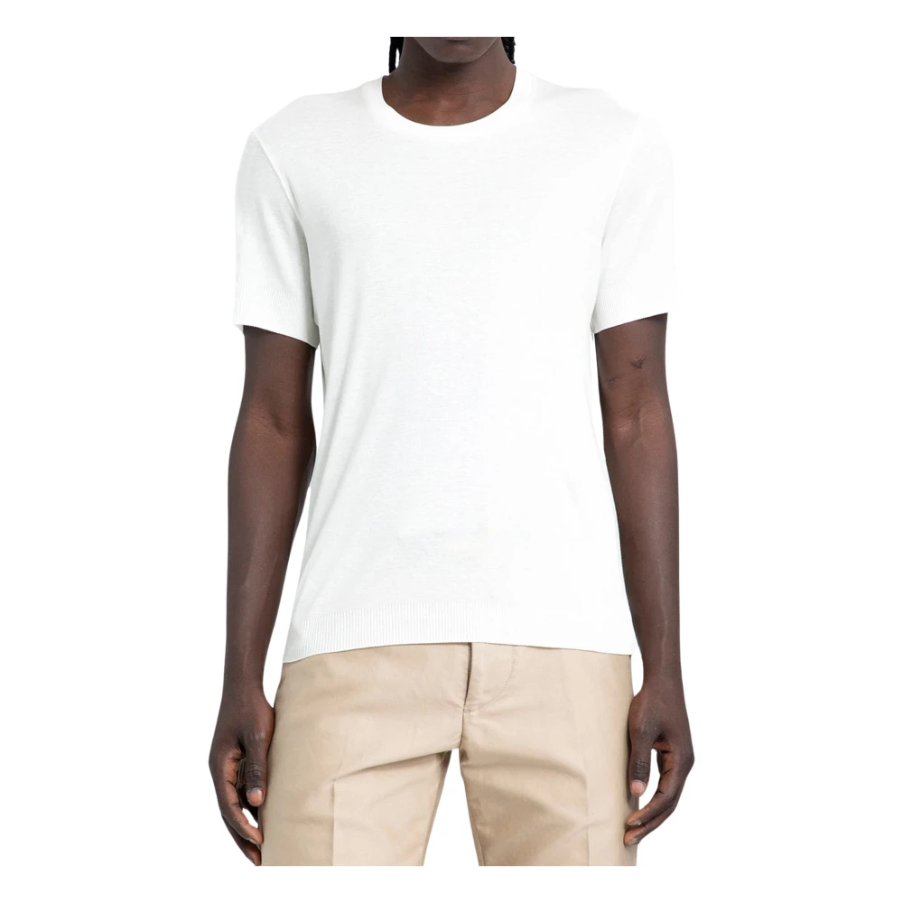 Tom Ford Witte Optische Katoen Lyocell Crewneck T-shirt White Heren