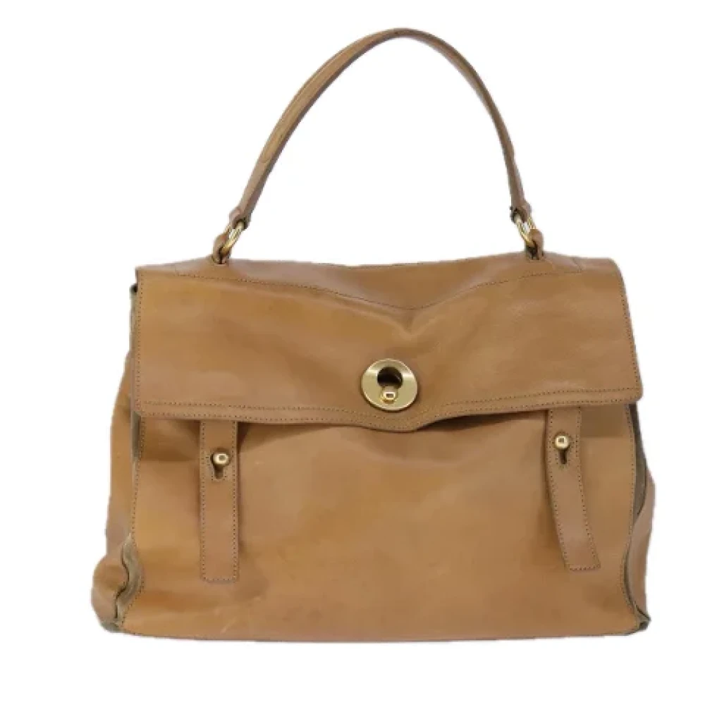 Saint Laurent Vintage Pre-owned Leather handbags Beige Dames