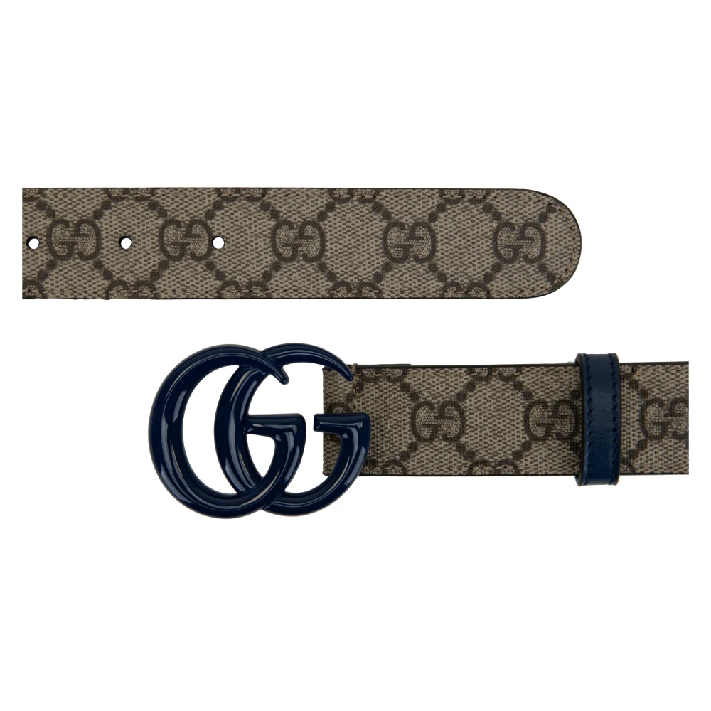 Gucci Leren Riem met Logo Gesp Beige Heren
