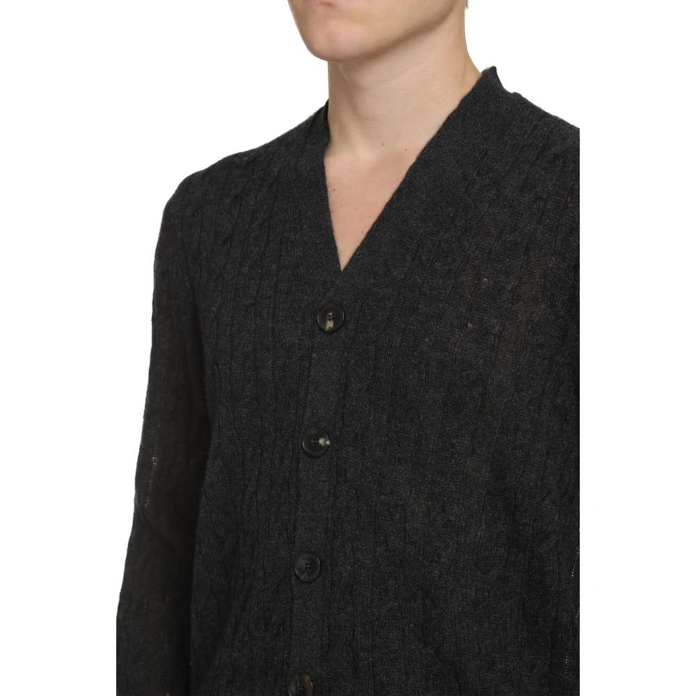ETRO Cashmere Kabelgebreide Vest Gray Heren