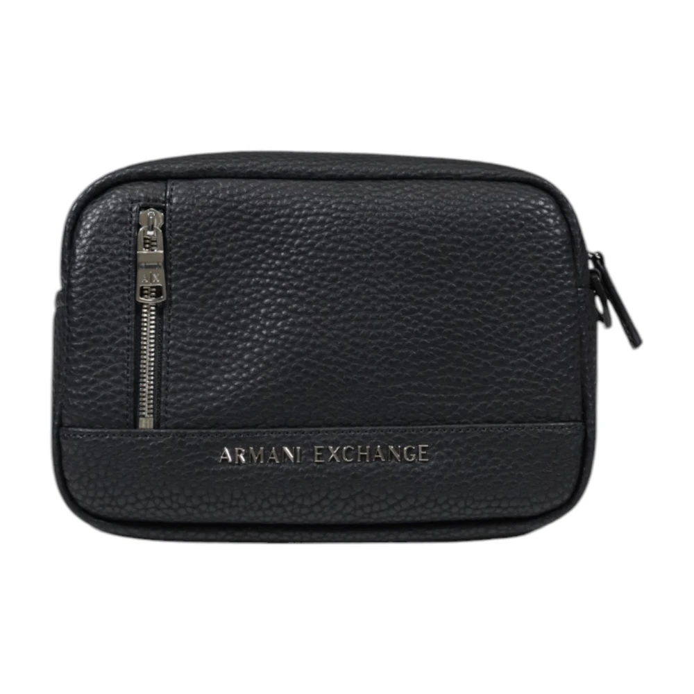 Armani Exchange Stijlvolle Polyester Schoudertas Black Heren
