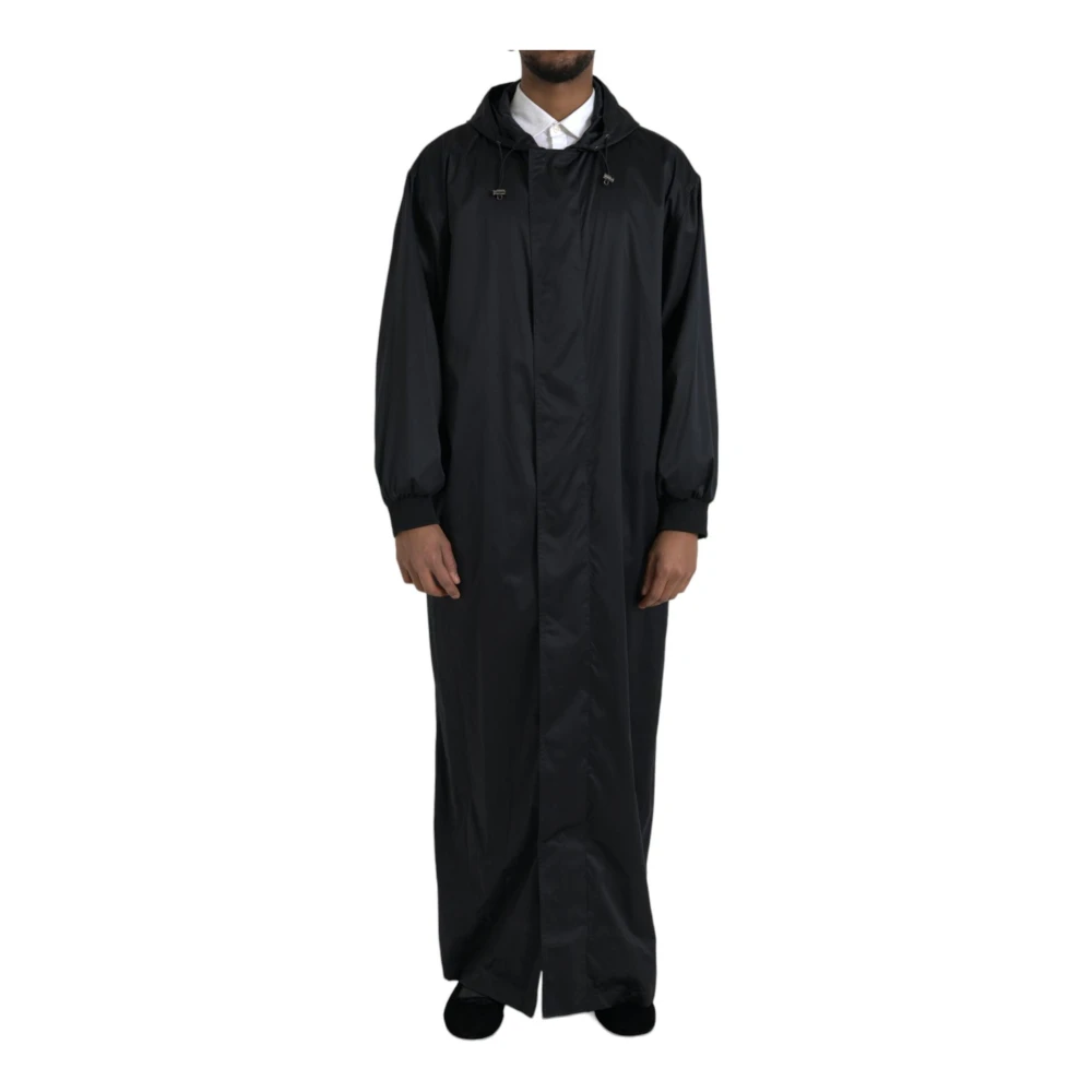 Dolce & Gabbana Men's Black Hooded Windbreaker Jacket - Rain Jackets - Xl - Jackets