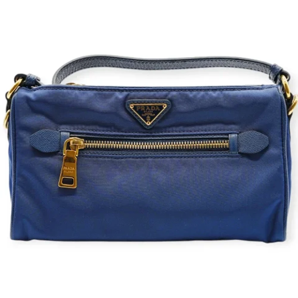 Prada Vintage Pre-owned Nylon prada-bags Blue Dames