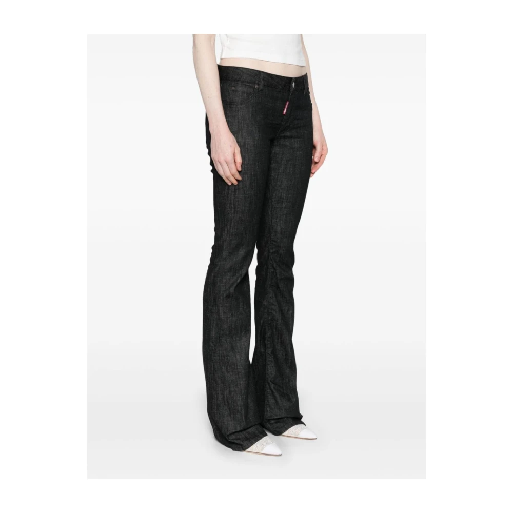 Dsquared2 Donkere Denim Flared Jeans Vrouwen Black Dames