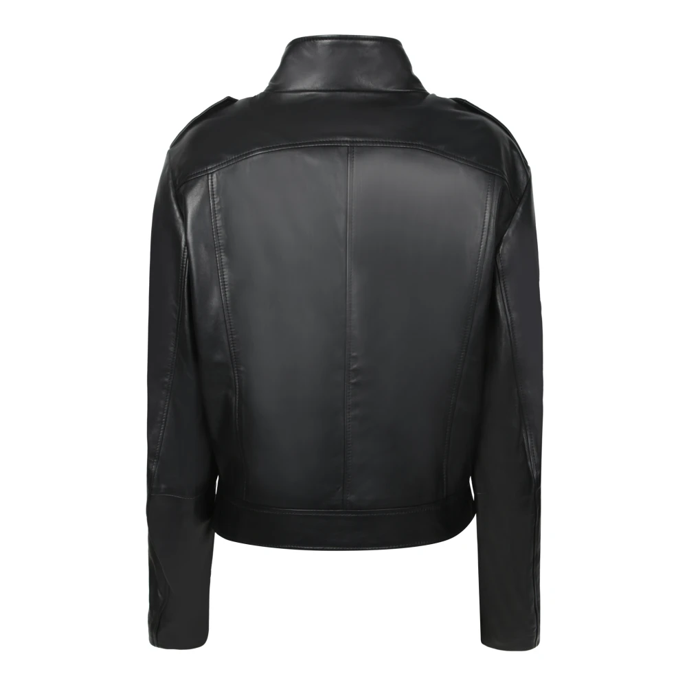 IRO Elegante Zwarte Leren Dahlia Jas Black Dames