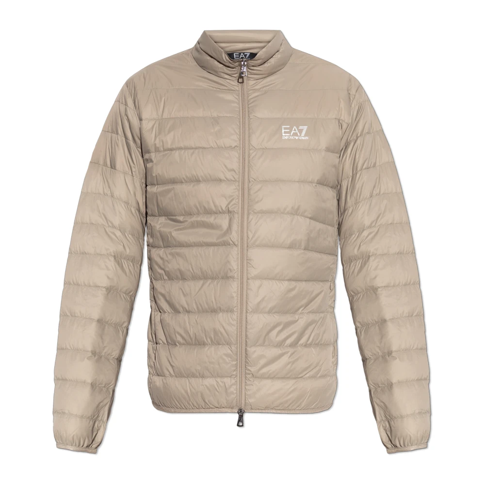 Emporio Armani Ea7 Beige Dunjacka Med Ståkrage